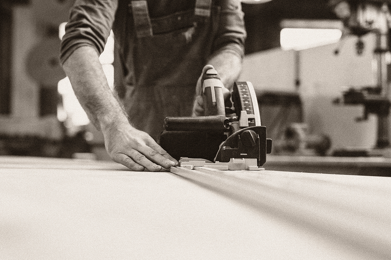 Joiner making bespoke furniture